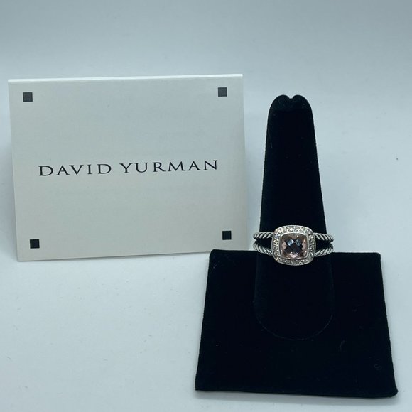 David Yurman Morganite Petite Albion RIng Size 7 - Picture 6 of 9